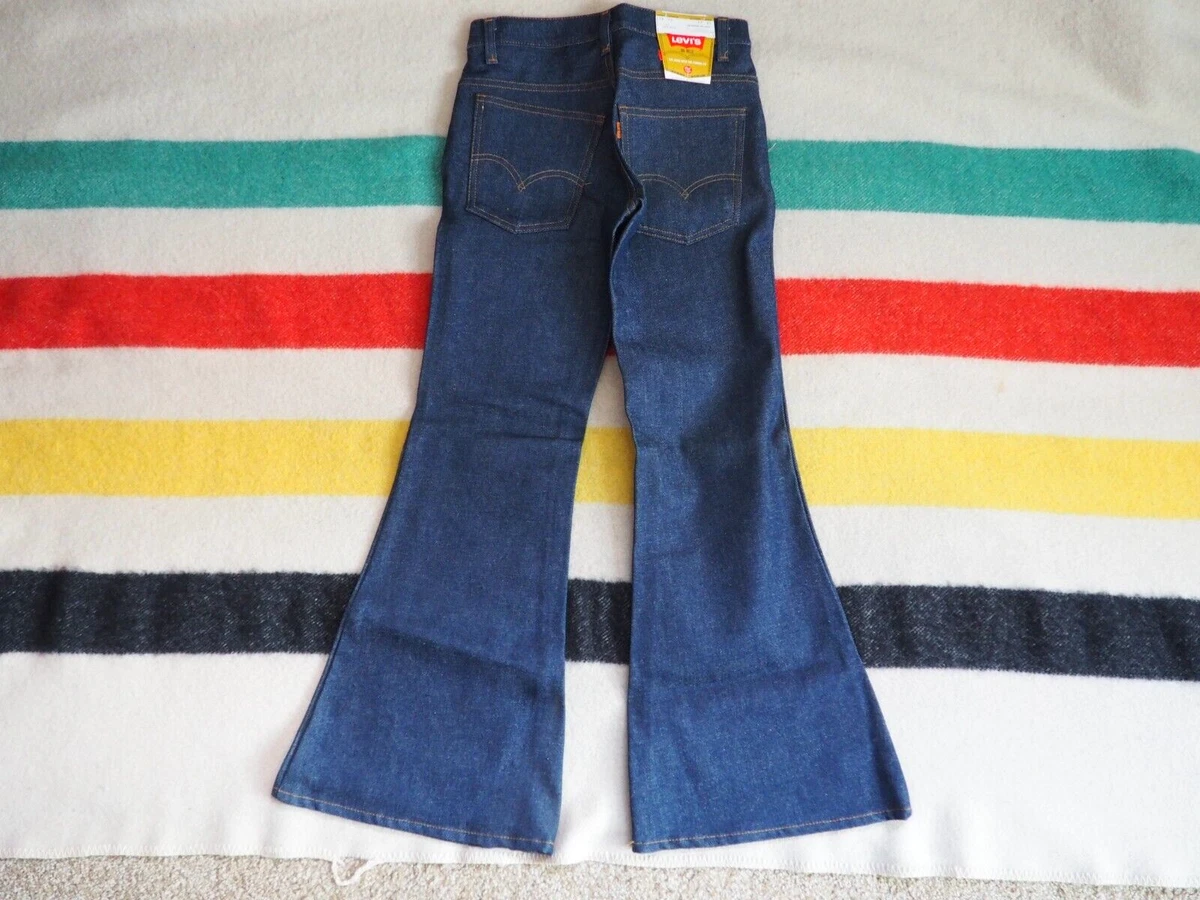 VTG 70s LEVIS 684 Big Bells Bottom Orange Tab Blue 28x29 Talon Denim Jeans  NOS