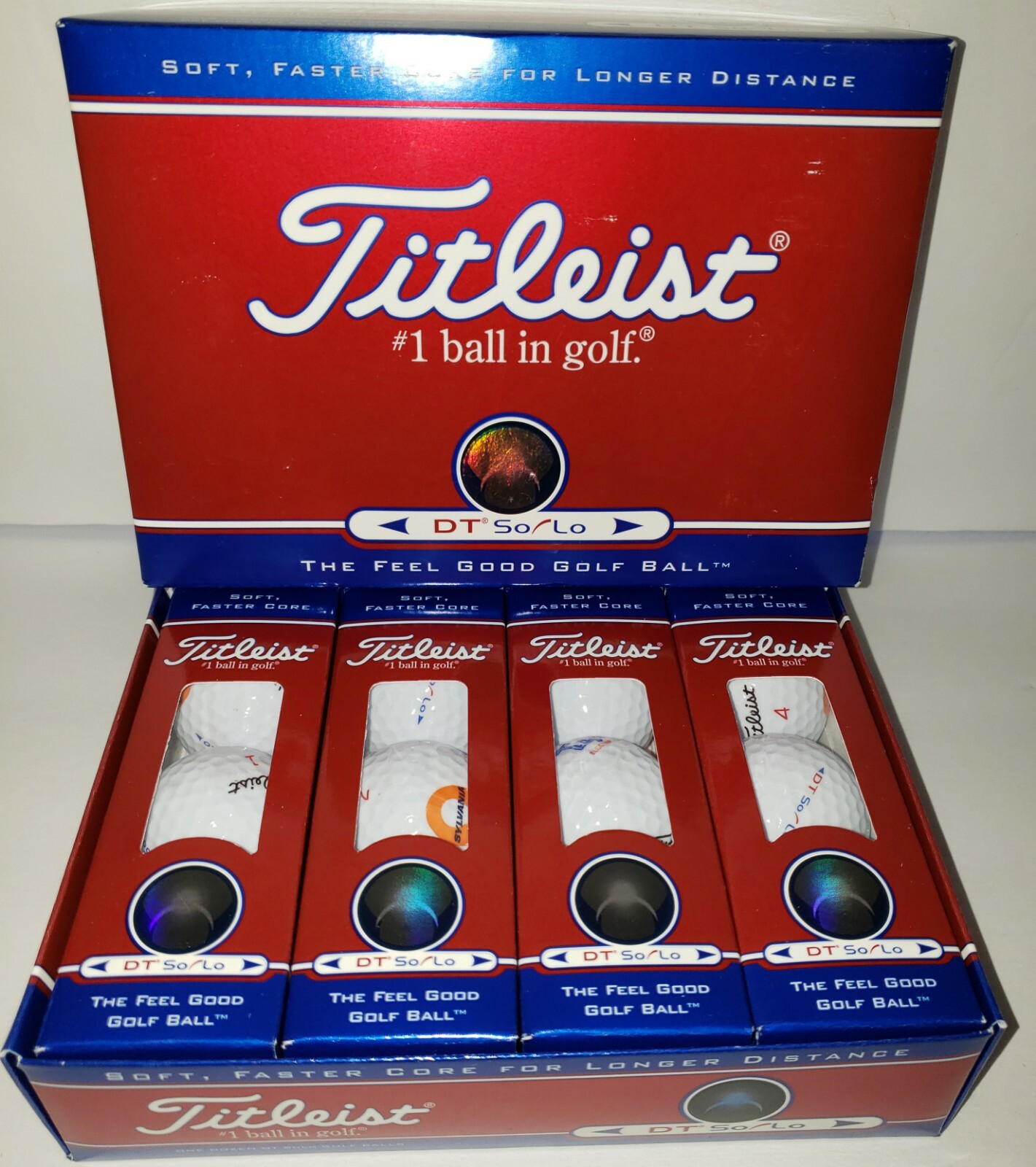 Titleist DT SoLo 4 Sleeve Golf Ball 12 Count With Logos Brand New In