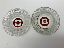 Set 2 Vintage Hyatt Regency Hotel Ashtray Trinket Change Dish Cut Glass 5"