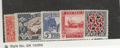 ニュージーランドの切手 New Zealand, Postage Stamp, #206-207, 210-211, 213 Mint Hinged