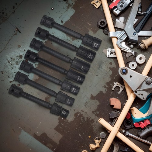 7pcs 1/2in Drive Impact Extension Bar Sets Universal 12/13/14/16/17/18/19mm - Picture 3 of 6