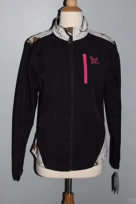BUSHMASTER NEW Women's Coat REALTREE Black White Camo Pro Hunter Softshell Jacket S M L XL