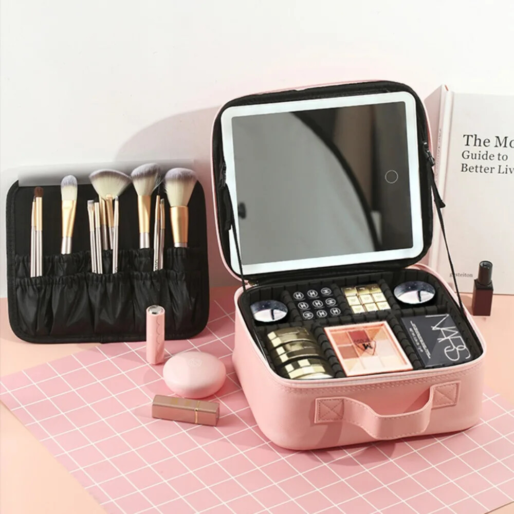 Large Lightweight Travel Makeup Bag with Portable Cosmetic Organizer Storage-image