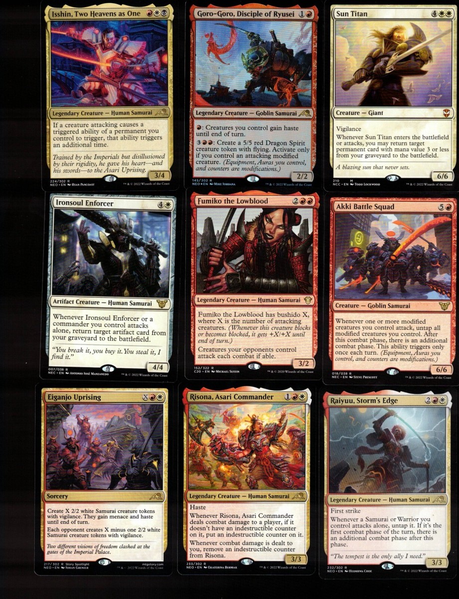 Slash of the Samurai-100 Card Magic the Gathering Commander Deck-Rare-Mythic-MTG Slash of the Samurai-100 Card Magic the Gathering Commander Deck-Rare-Mythic-MTG