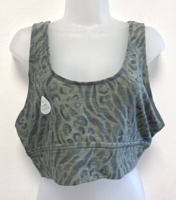 Neu! M&S Marks & Spencer UK18 Khaki Loungewear Flexifit Croptop / BH ohne Bügel