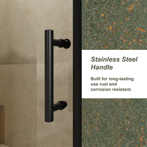 60.in W x 72.in H Single Sliding Shower Door 1/5 inch Thick Clear Tempered Glass - Picture 4 of 7