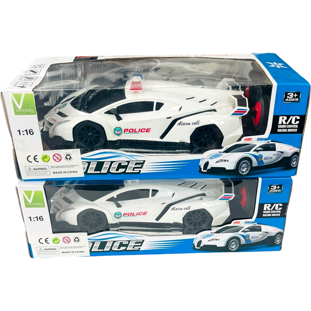 POLICE R/C Radio Control Racing Driver - 1:16 Scale - Vocado USA - LOT of 2