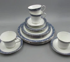 John Aynsley Bone China England BLUE MIST Service for Four - 20 Piece Set - Used
