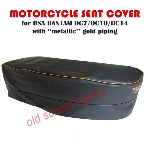 Seat Cover For BSA Bantam D7/D10/D14 – Black PVC, KNA 78147 (SC), With Piping