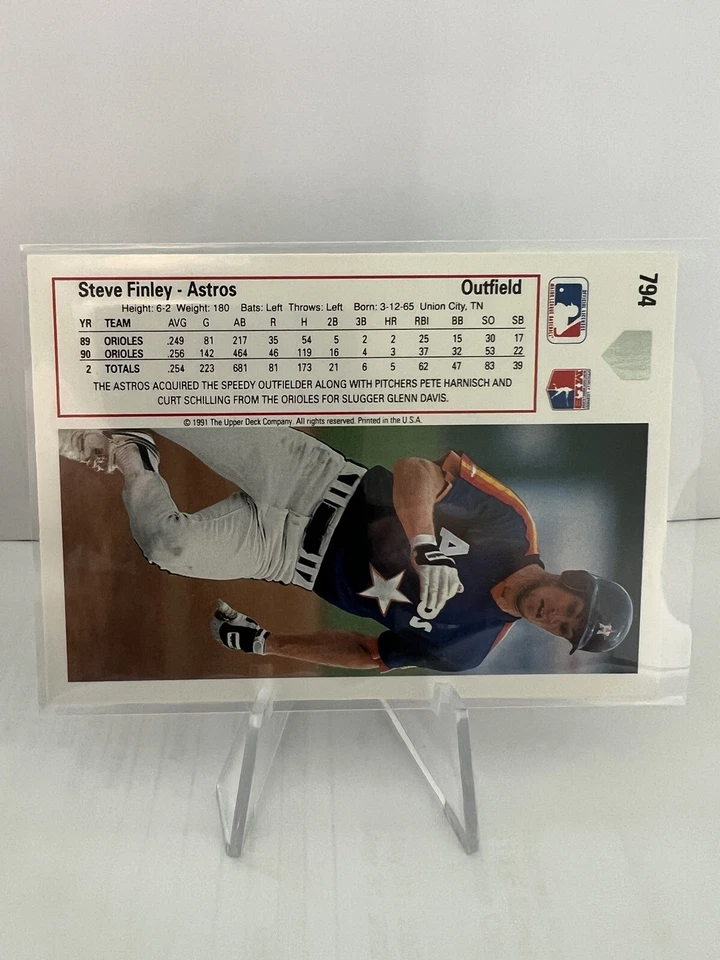 STEVE FINLEY 1991 Upper Deck #794 Houston Astros - Image 2 of 2
