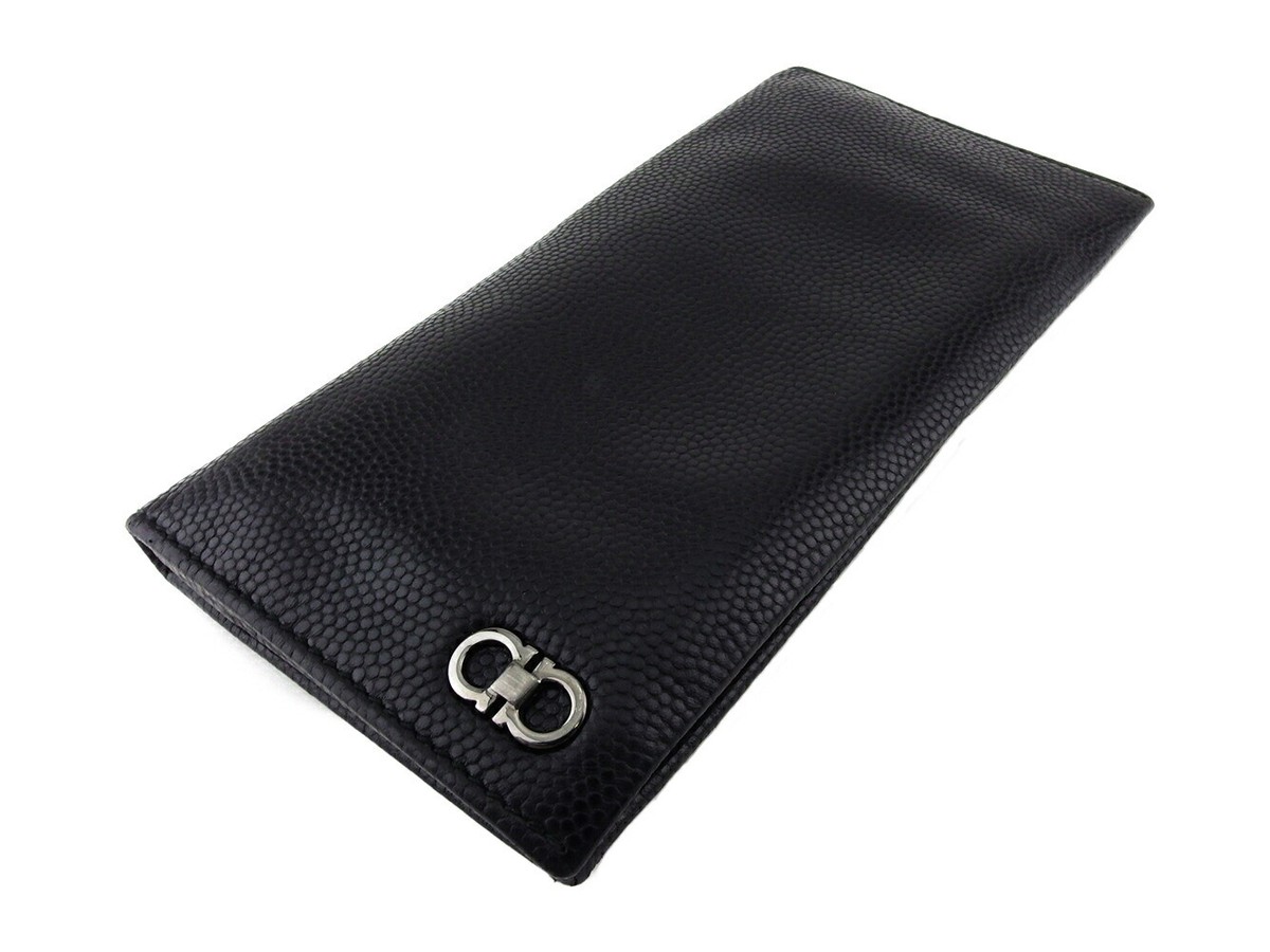 Salvatore Ferragamo Long Wallet Ganchini Leather Authentic