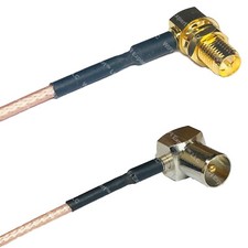 RG316 RP-SMA FEMALE ANGLE to DVB Pal Male Angle RF Cable Rapid-SHIP LOT