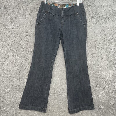 Boom Boom Jeans Women's Size 9 Blue Boho Flare Hipping Mid Rise Dark Stretch