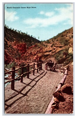 High Drive North Cheyenne Canyon Colorado Spring CO UNP DB Postcard XB2