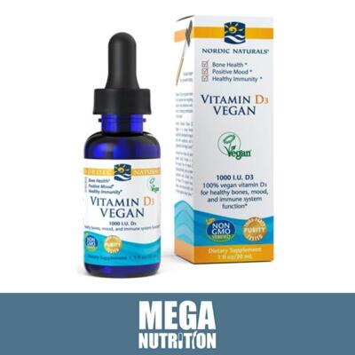 Nordic Naturals Vitamin D3 Vegan 1000 IE Vitamin D3 stärkt Knochen & Immunität 30ml