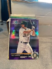 2017 Bowman Chrome Prospects Purple Refractors #BCP154 Max Schrock/250 ATHLETIC