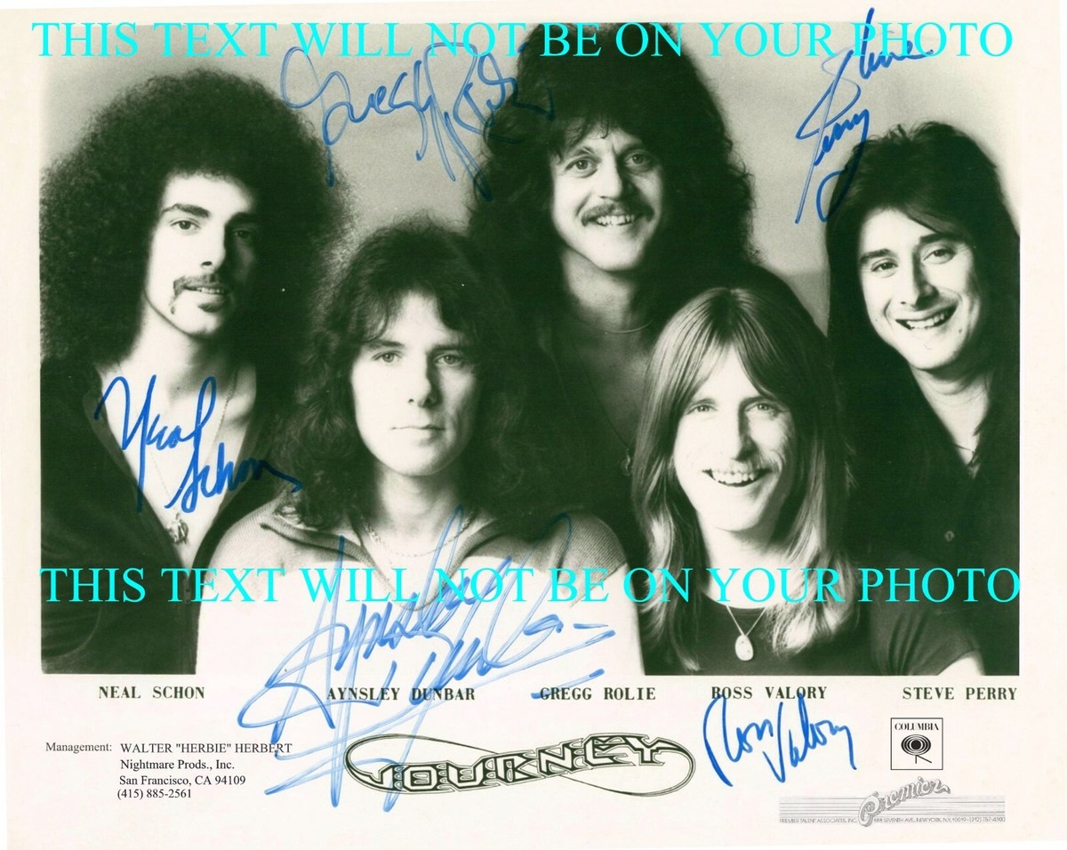 JOURNEY ジャーニー 直筆サイン入り生写真(1983年) JOURNEY GROUP BAND SIGNED AUTOGRAPH 8x10 RPT PHOTO ALL 5 STEVE
