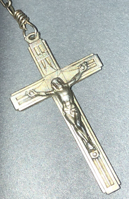 Vintage Rosary, 800 Silver, ROMA Anno Santo 1950 glass