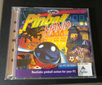 PINBALL MANIA 1997 Softkey CD-Rom PC Windows 95/3.1 Tarantula   Soccer Jailbreak