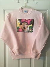 Authentic Junior's Disney Minnie Mouse Pink Sweatshirt Top S M L Youth L 14 -16