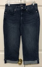 NWT NYDJ size 6P blue marilyn crop cuff straight lift tuck jeans women's