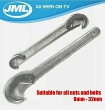 JML 2 x Universal Multi-Function Adjusting Grip Ratchet Spanner Wrench 9-32mm