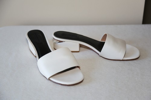 Authentic ALEXANDER WANG LEATHER SLIDES SIZE 9 EU39 Open Toes