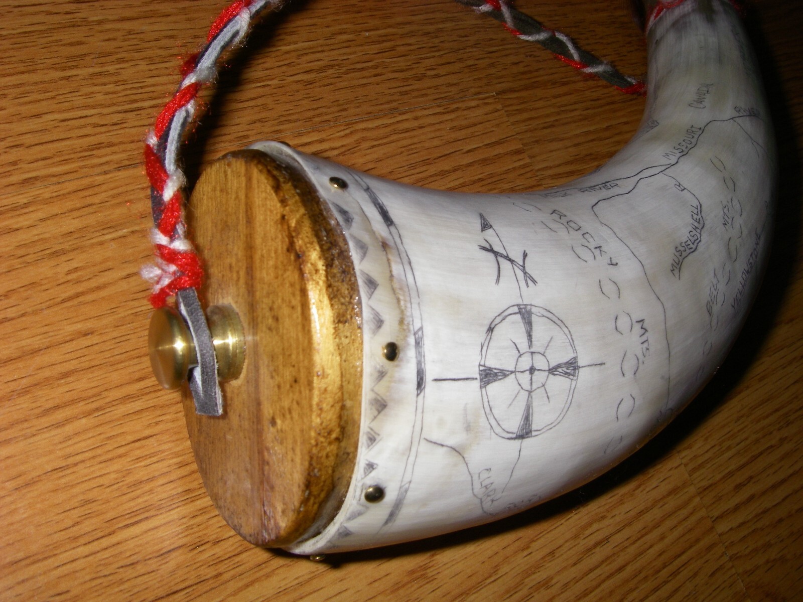vintage hand scrimshawed lewis and clark powder horn eBay