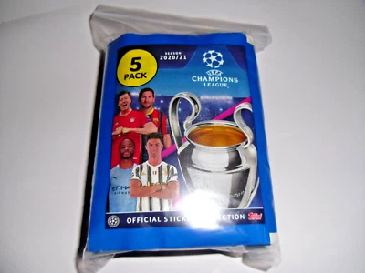 TOPPS UEFA CHAMPIONS LEAGUE 2020 2021 - 50 SEALED PACKS - 250 STICKERS