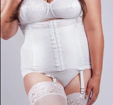 Rago 21 Girdle w/Garters White 5XL