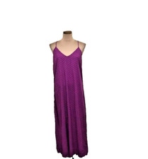 NEW Old Navy  Polka Dot V Neck Maxi Dress Size M Purple Sleeveless Summer Chic