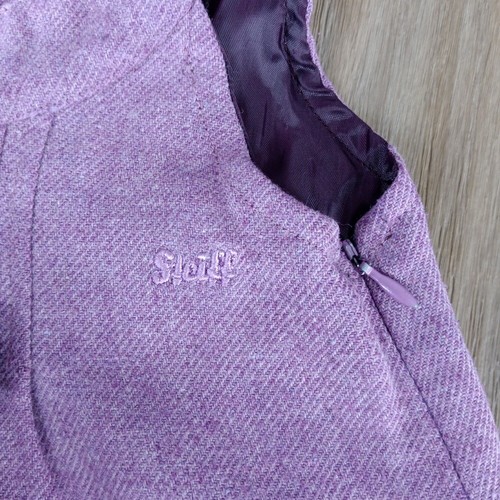 Steiff Germany Sz 104cm/4 Purple Jumper Dress Girl Sleeveless Buttons Bow Accent - Picture 4 of 7