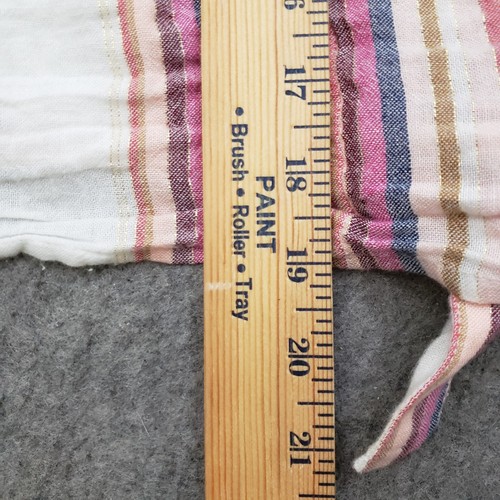 Camisa Rails Mujer Blusa Extra Pequeña Blanca Rosa Corbata Rayas Recortada Lino Damas - Imagen 7 de 10