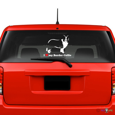 I Love My Collie Dog Vinyl Window Decal - Smooth Collie Sticker For Car, Laptop, Wall, 5\" X 4.5\", Outdoor Rated