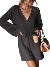 Cupshe Women's Short Drawstring Sweater Dress, Acrylic