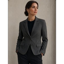J.Crew Tall 6T Olive Gray 100 Wool Two-Button Blazer Jacket