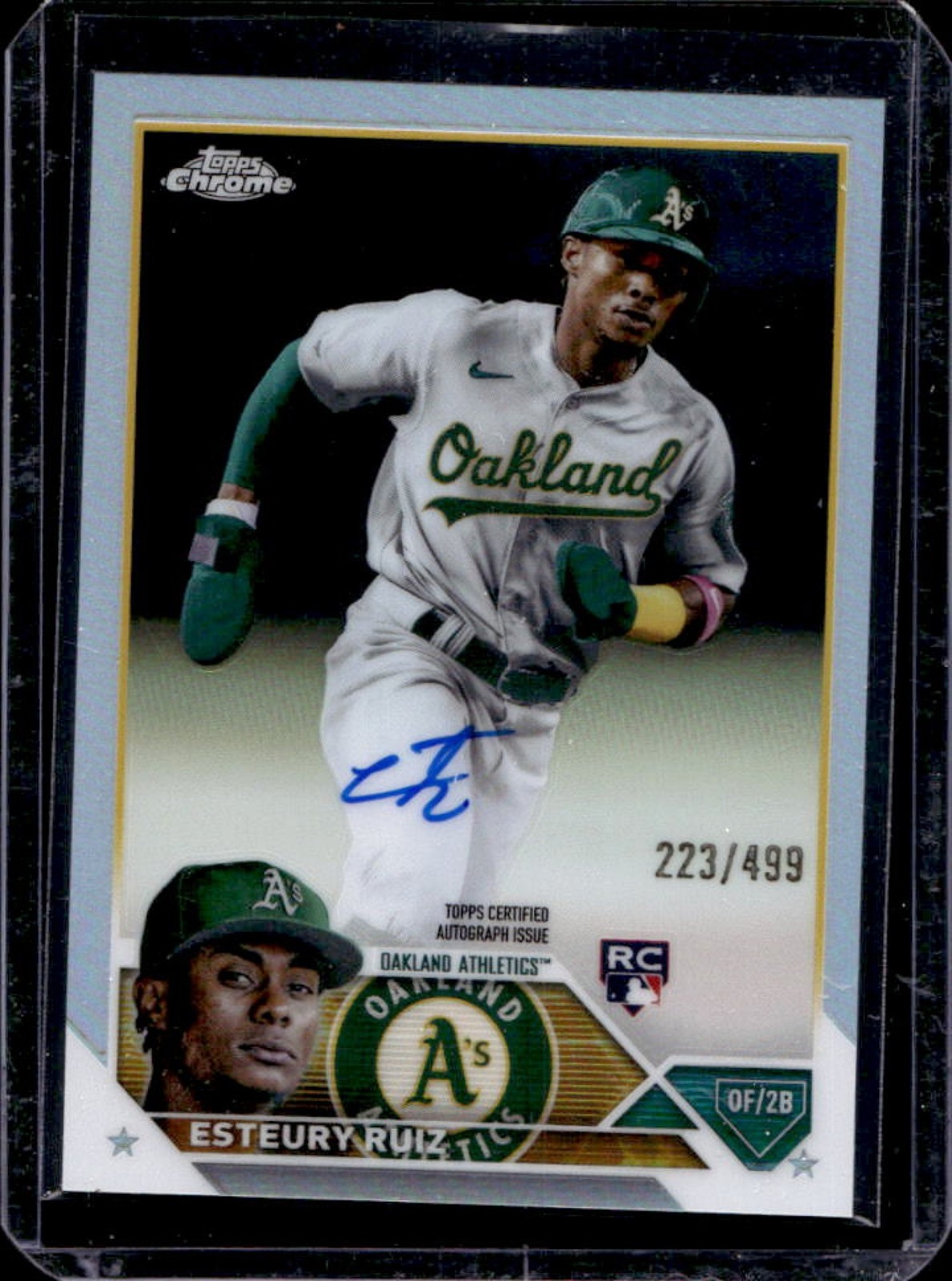 2023 Topps Chrome Esteury Ruiz Auto RC Refractor #/499 Athletics Rookie