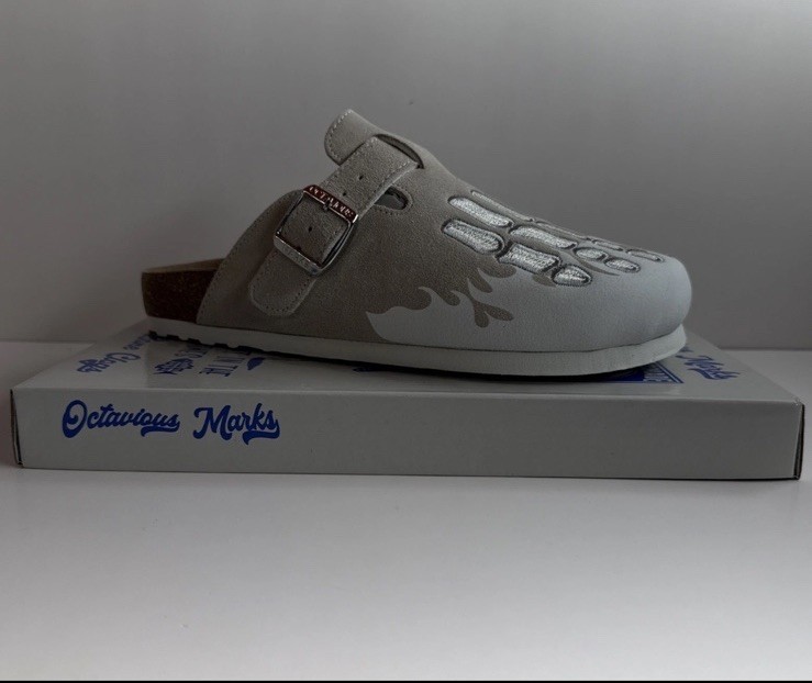 Octavius Marks Fish Bone Clogs Unisex Grey US Men's Size 7/8