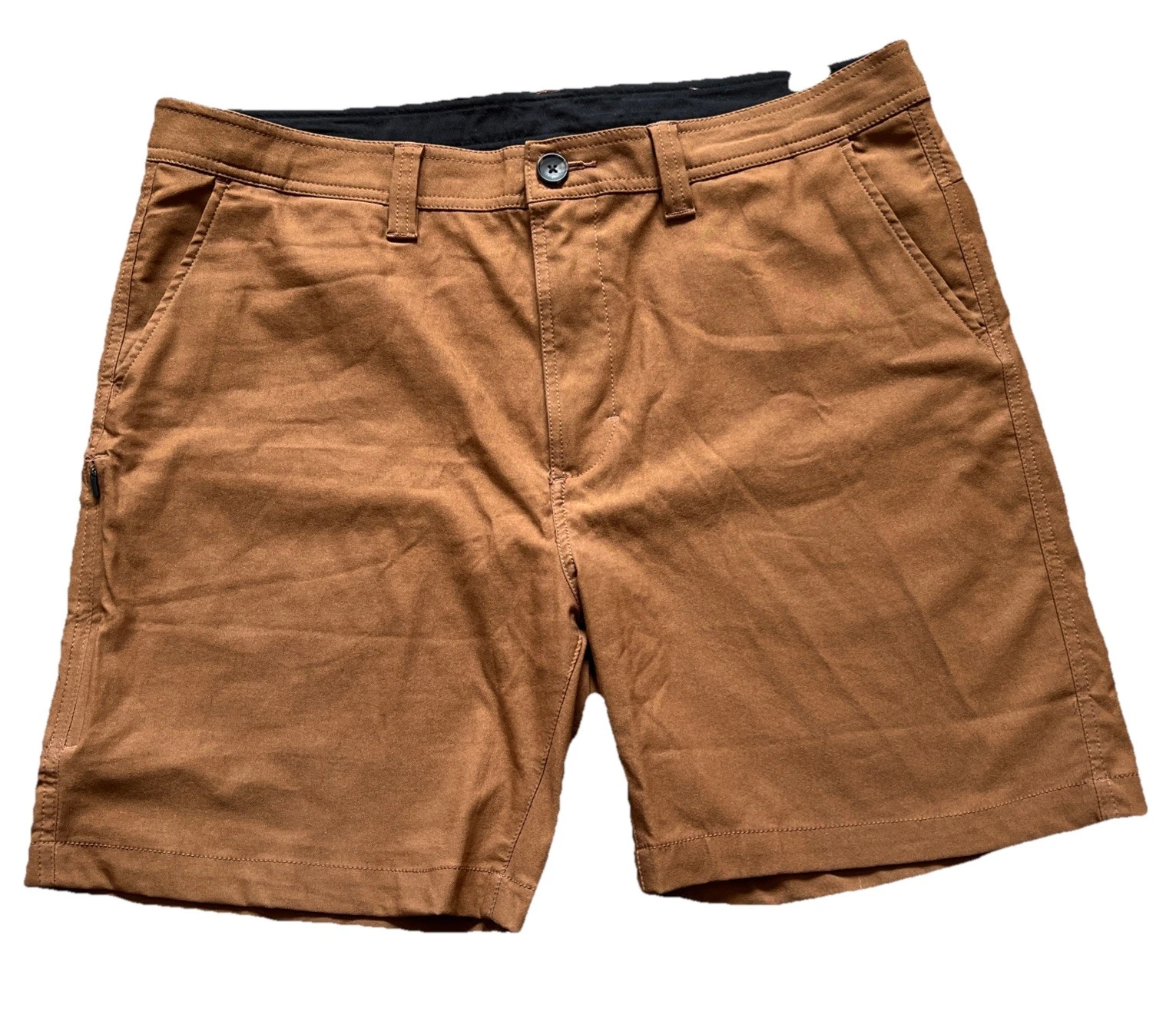 Prana Alameda Shorts Mens 38x7" Brown Stretch Nylon Zipper Cargo Hiking Outdoor