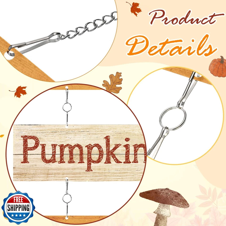 Hotop Fall Decorations for Home Thanksgiving Hanging Signs Metal Wall Plaque  - Image 4 of 4