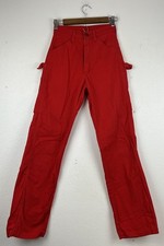 Dee Cee Vintage 1970s / 1980s Bright Red Cotton Carpenter Pants 25" x 33"
