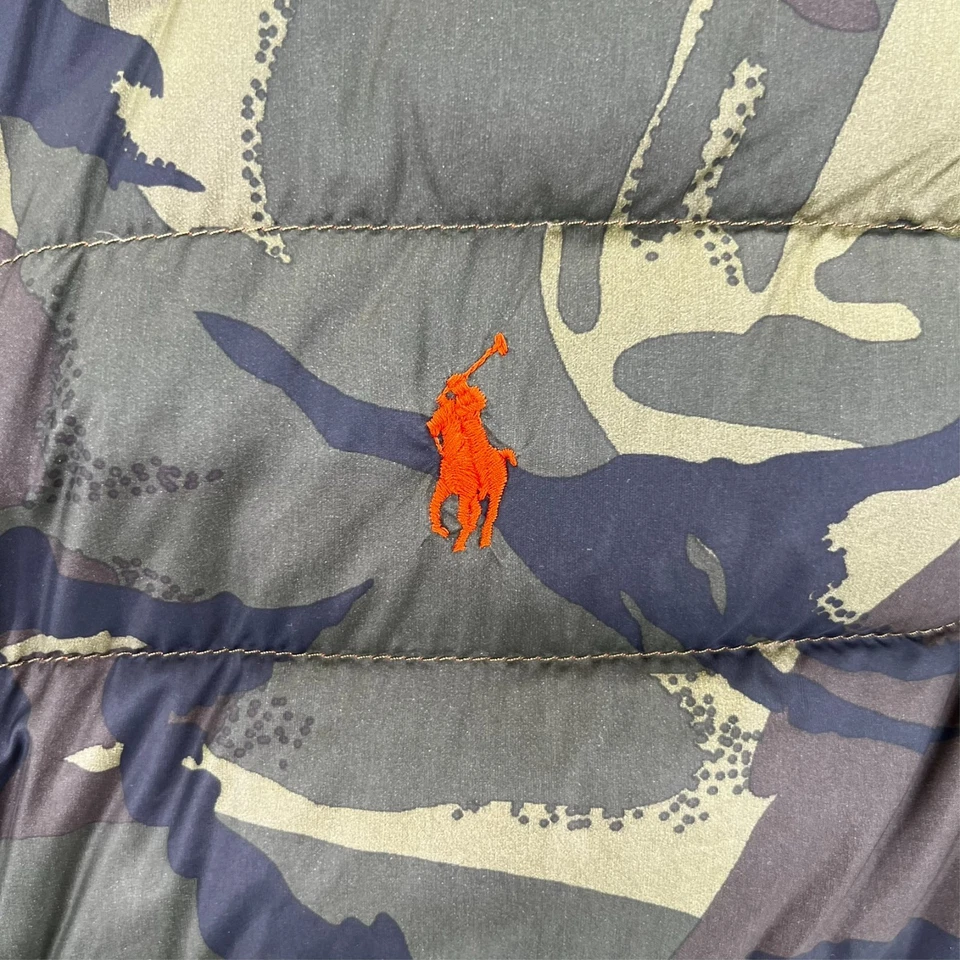 Polo Sport Puffer Chaleco Para Hombre Grande Camuflaje Verde Marrón Embalable Abajo LEER Foto 4 de 4