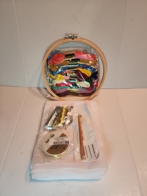 Embroidery Starter Kit with Hoop, Threads, Beads, Wire and Tools