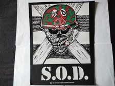 S.O.D.  BACKPATCH Original 1987 Vintage Rückenaufnäher 37x30x26cm Anthrax Metal
