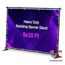 10 x 8 Ft Heavy Duty Backdrop Banner Stand, Adjustable Photo Background