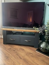 Next oak tv unit with storage excellent condition 