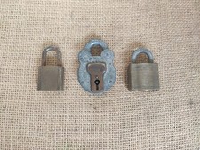 3 Locked Padlocks Brass Squire No Keys Locksmith Practice TV Film Prop Art Craft