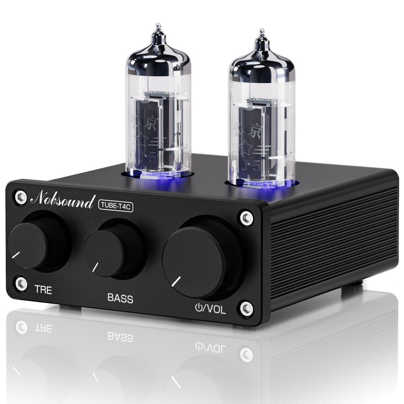Nobsound Mini Vacuum Tube Preamplifier HiFi Stereo Audio Preamp w/ Treble Bass