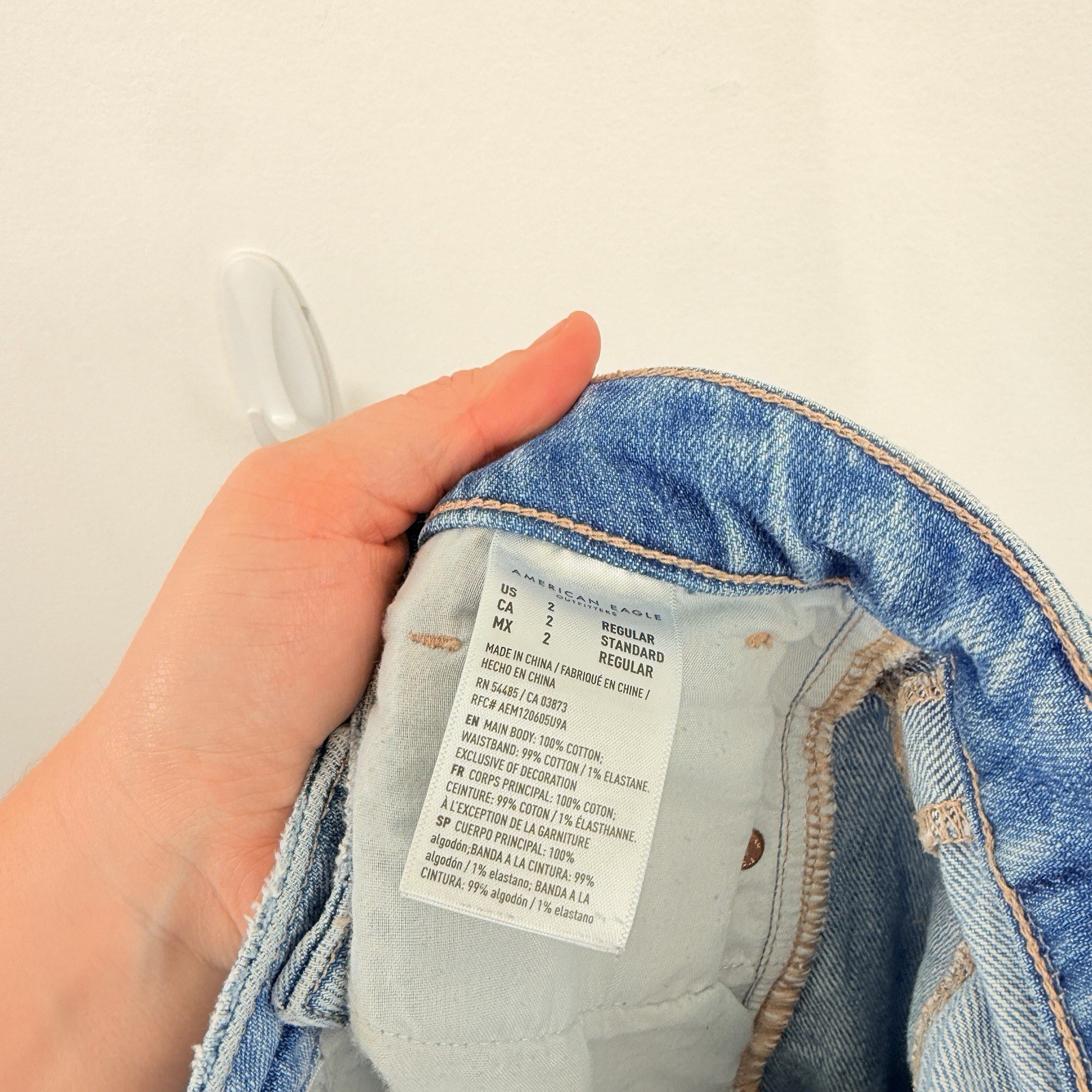 American Eagle Mom Straight Jeans Patchwork Distr… - image 9