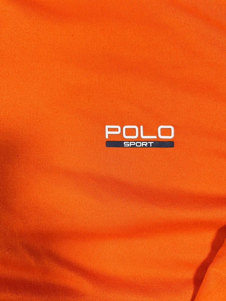 Pulôver Polo Sport Masculino 4X Grande Laranja Performance Quarto Zíper Manga Longa Top - Imagem 4 de 4